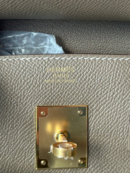 Hermes Etoupe Epsom & Gold Hardware Birkin 30