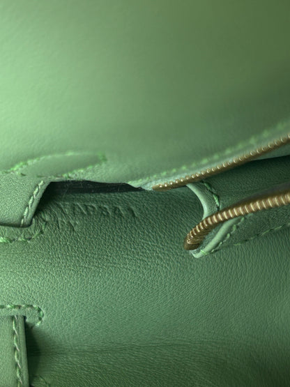 Hermes Vert Cricquet Swift & Gold Hardware Kelly 25