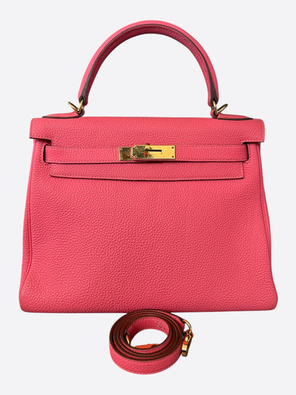 Hermes Pink Togo & Gold Hardware Kelly 28