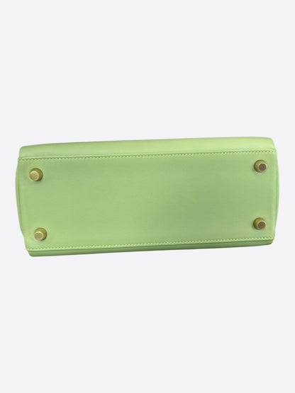 Hermes Vert Cricquet Swift & Gold Hardware Kelly 25