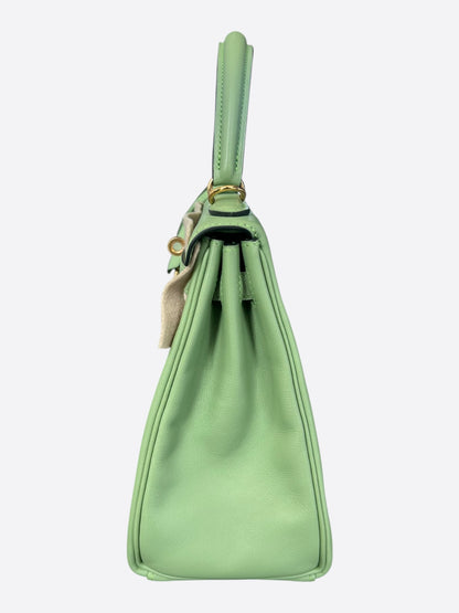 Hermes Vert Cricquet Swift & Gold Hardware Kelly 25
