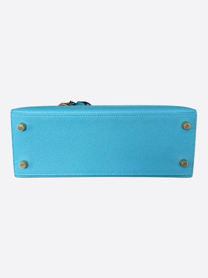 Hermes Bleu Du Nord Epsom & Gold Hardware Kelly 25
