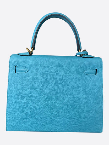 Hermes Bleu Du Nord Epsom & Gold Hardware Kelly 25