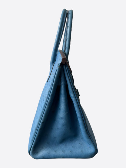 Hermes Blue Ostrich & Palladium Hardware Birkin 30
