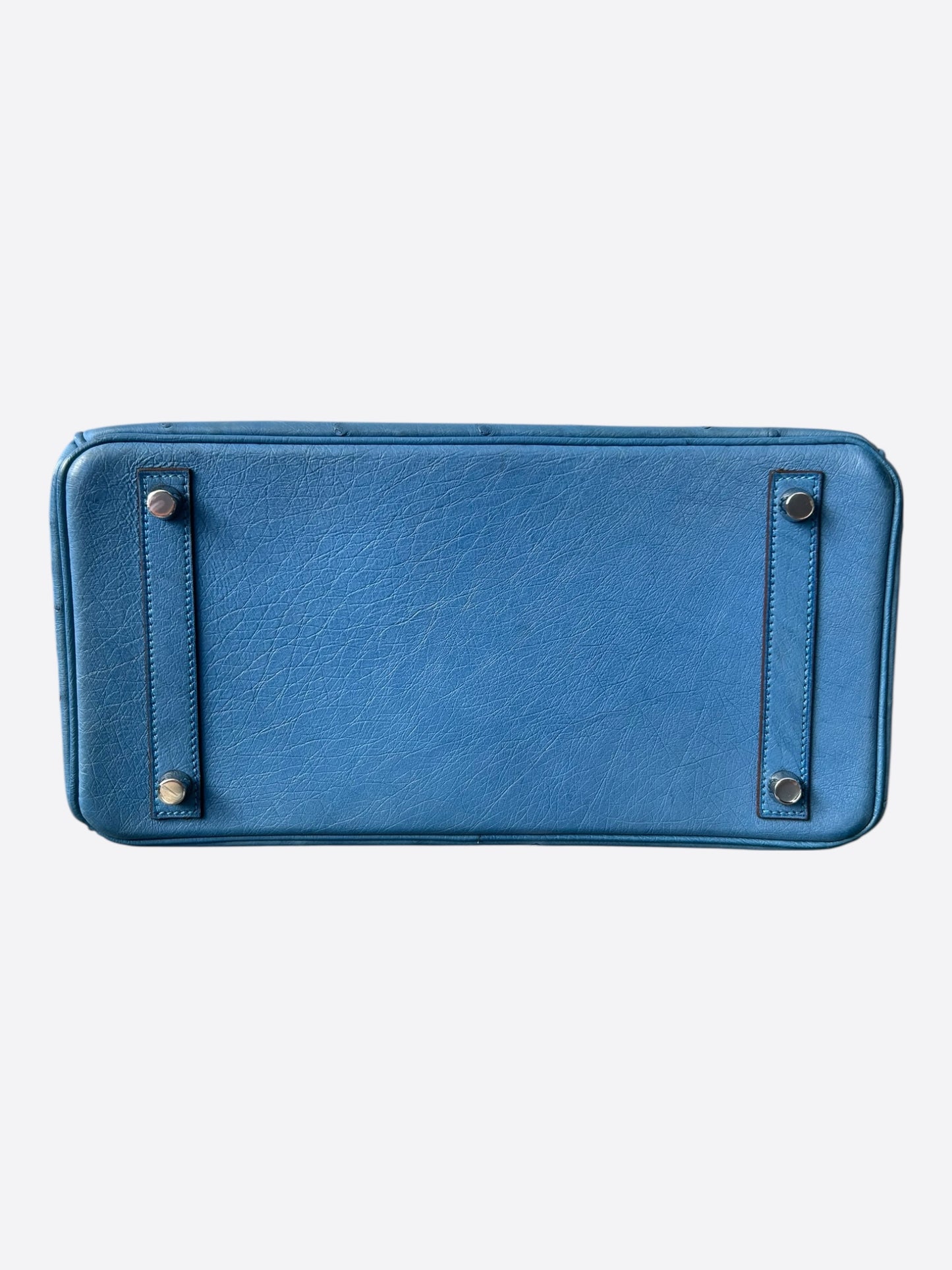Hermes Blue Ostrich & Palladium Hardware Birkin 30