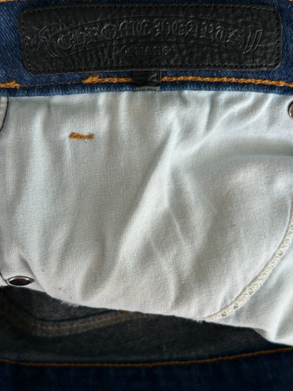 Chrome Hearts Levi's Gallery Dept Blue & Black Cross Patch Flared Jeans