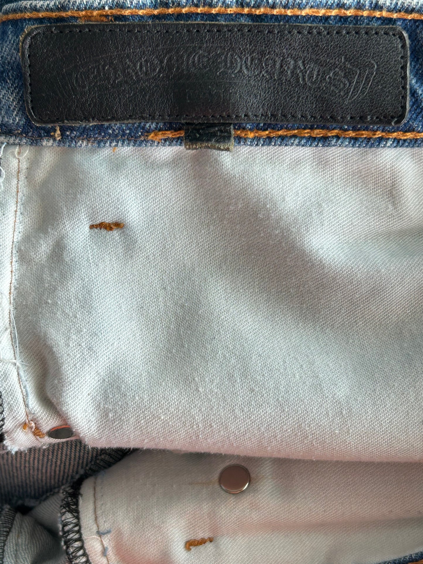 Chrome Hearts Levi's Gallery Dept Blue & Black Cross Patch Flared Jeans