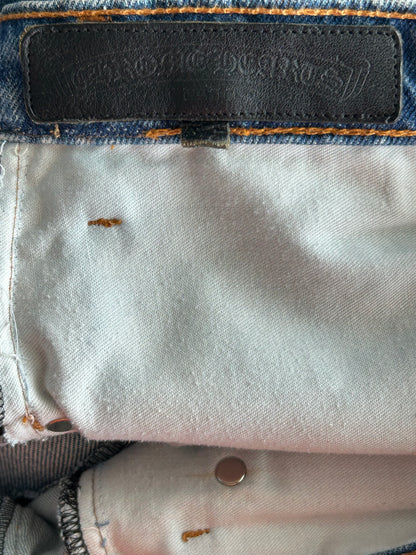 Chrome Hearts Levi's Gallery Dept Blue & Black Cross Patch Flared Jeans