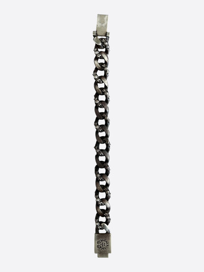 Chrome Hearts Silver Fancy Link Cuban Bracelet
