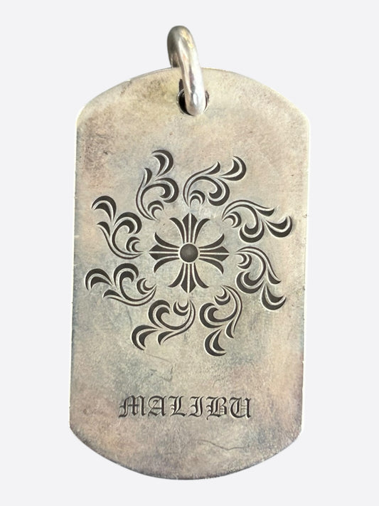 Chrome Hearts Malibu Exclusive Silver Cross Logo Dog Tag