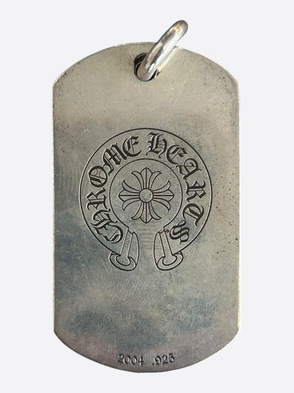 Chrome Hearts New York Exclusive Silver Cross Logo Dog Tag