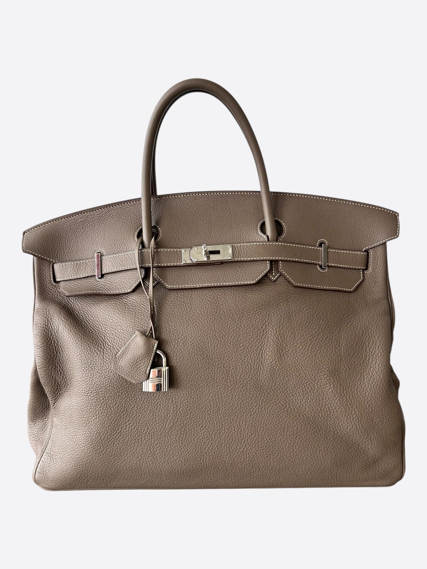 Hermes Etoupe Togo & Palladium Hardware Birkin 50