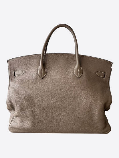 Hermes Etoupe Togo & Palladium Hardware Birkin 50