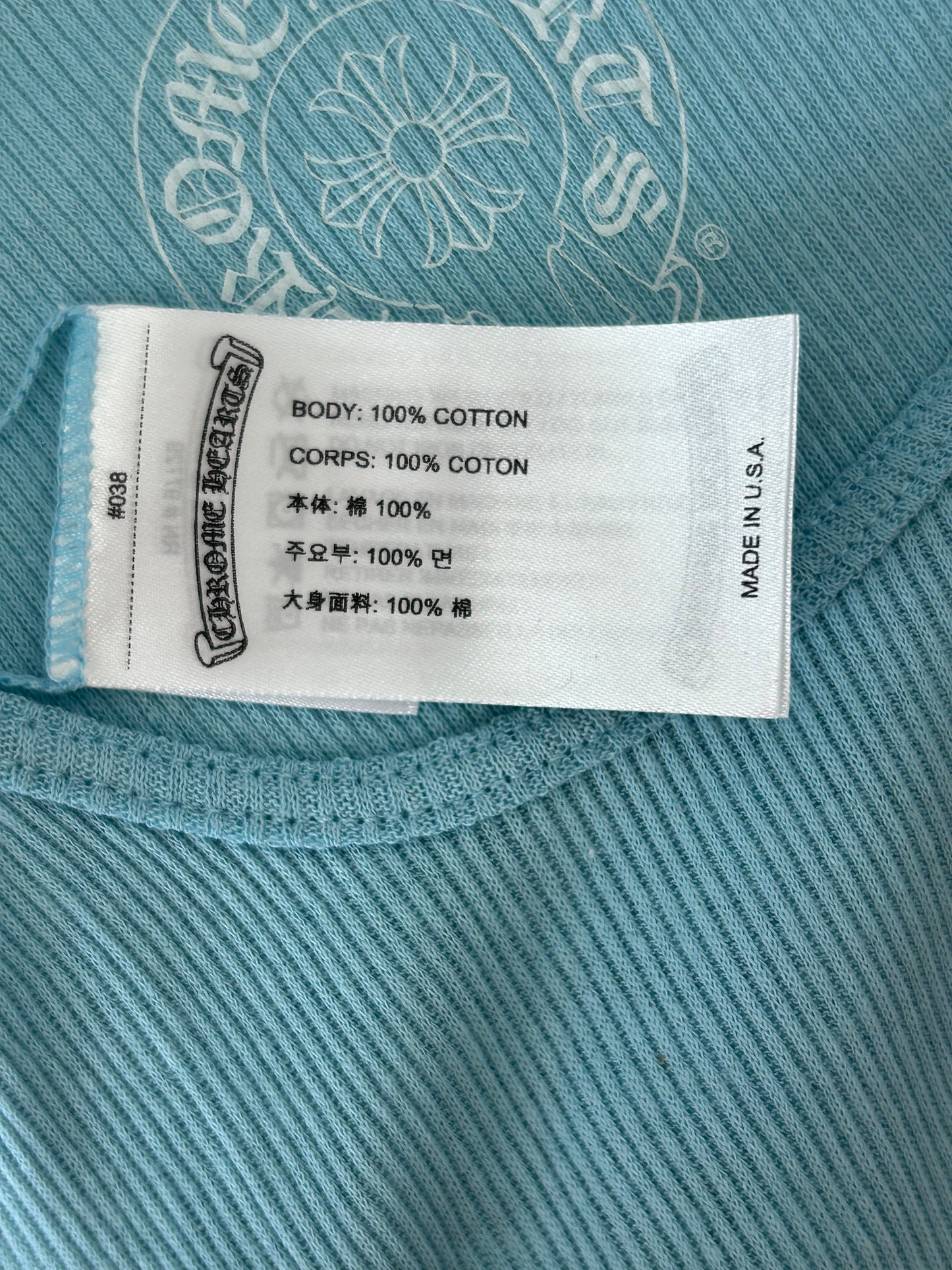 Chrome Hearts Blue & White Horseshoe Tank Top