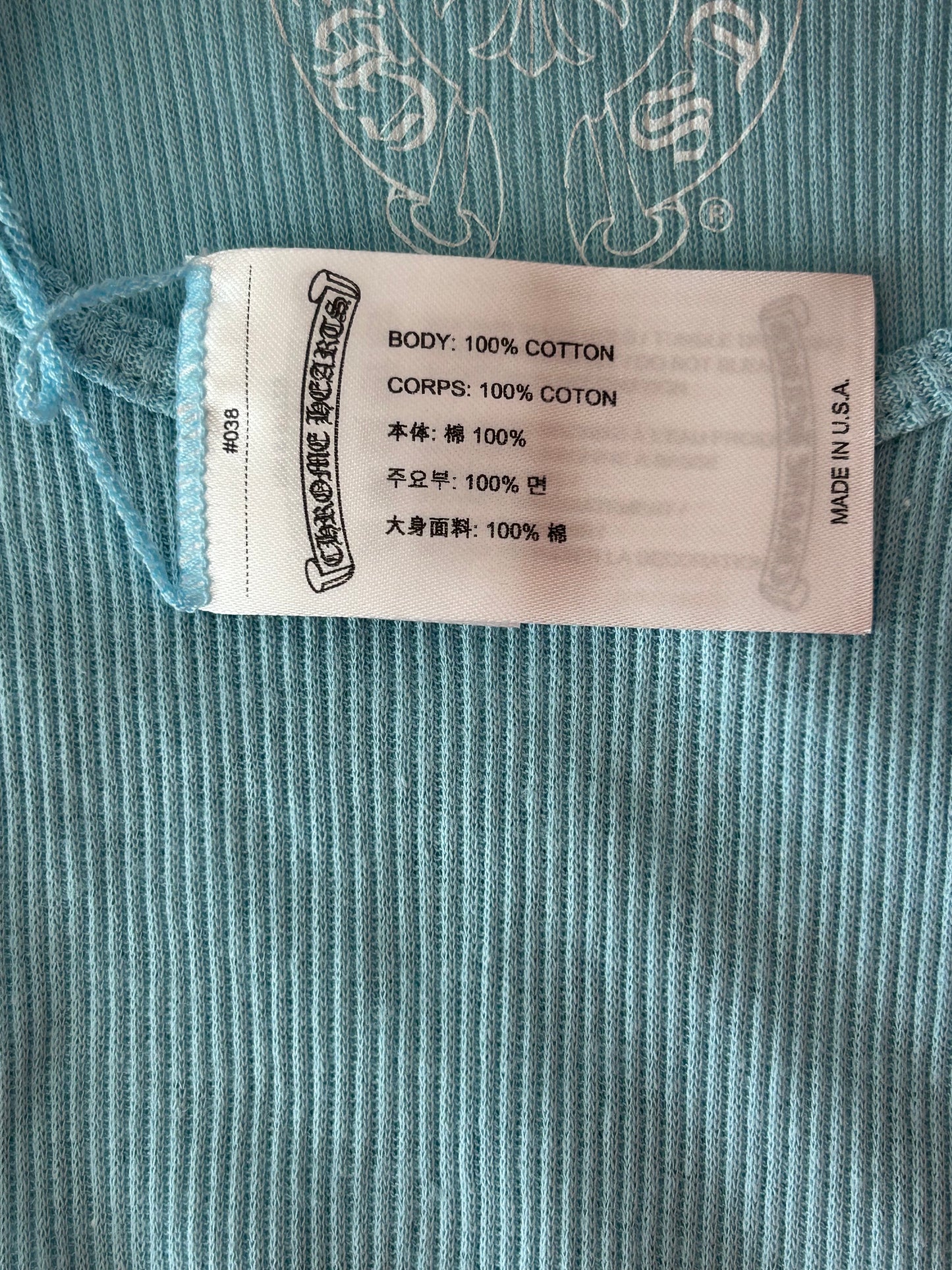 Chrome Hearts Blue & White Horseshoe Tank Top