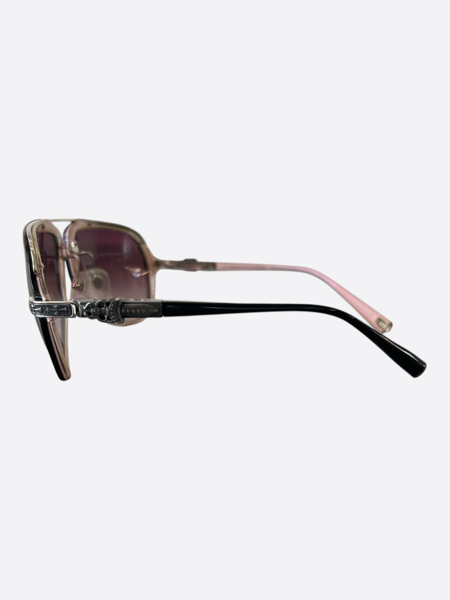 Chrome Hearts Black & Pink Straight Up Sunglasses