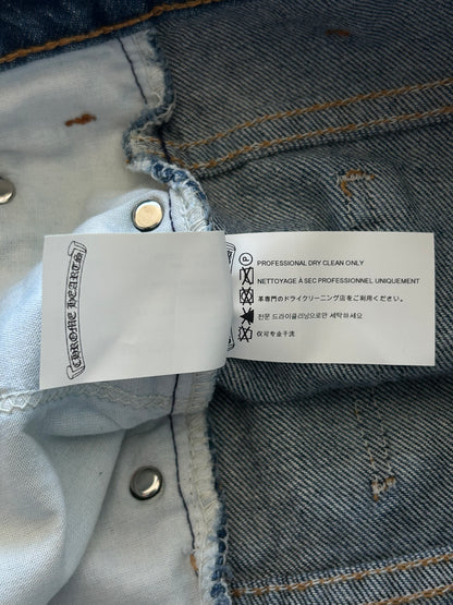 Chrome Hearts Levi's Blue & Black Cross Patch Jeans