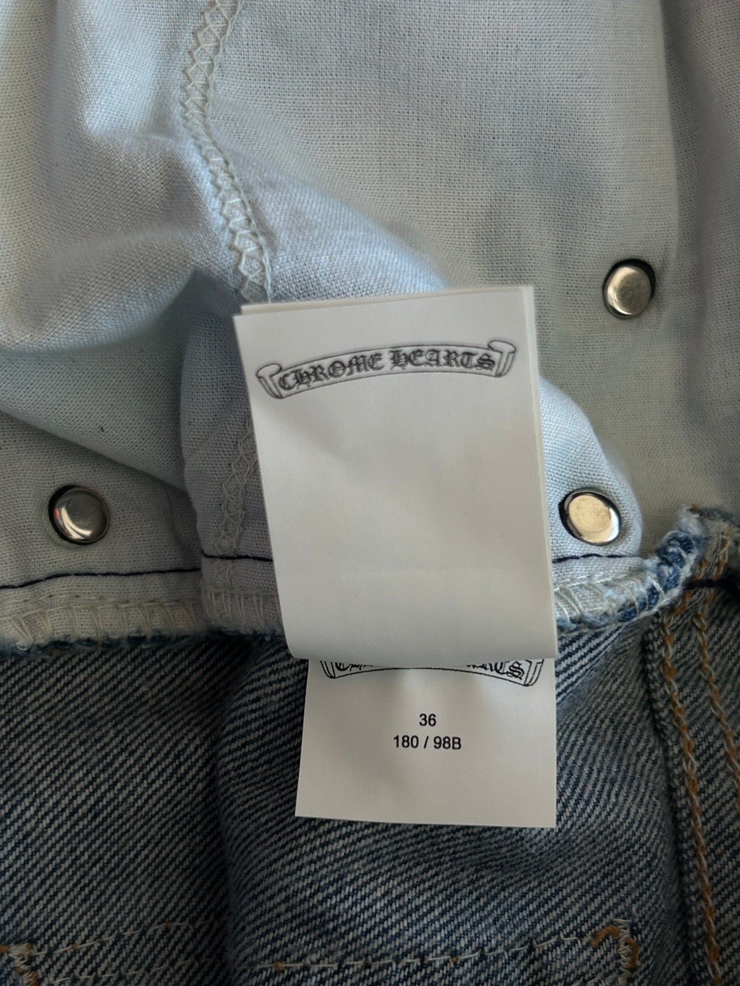 Chrome Hearts Levi's Blue & Black Cross Patch Jeans