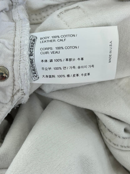Chrome Hearts Levis White & Cheetah Cross Patch Jeans