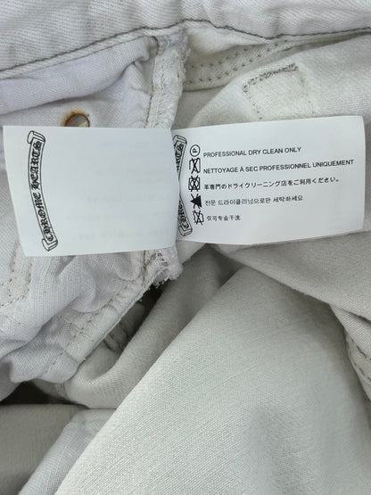Chrome Hearts Levis White & Cheetah Cross Patch Jeans