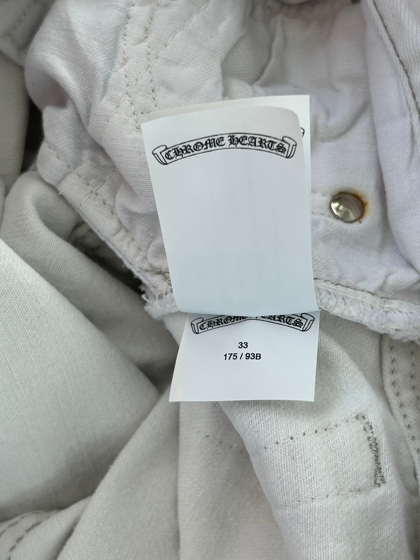 Chrome Hearts Levis White & Cheetah Cross Patch Jeans
