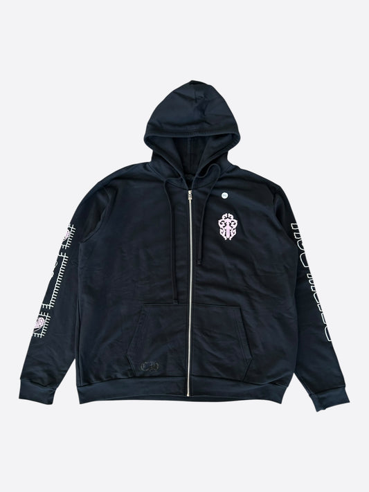 Chrome Hearts Black, White & Pink Deadly Doll Zip Up Hoodie