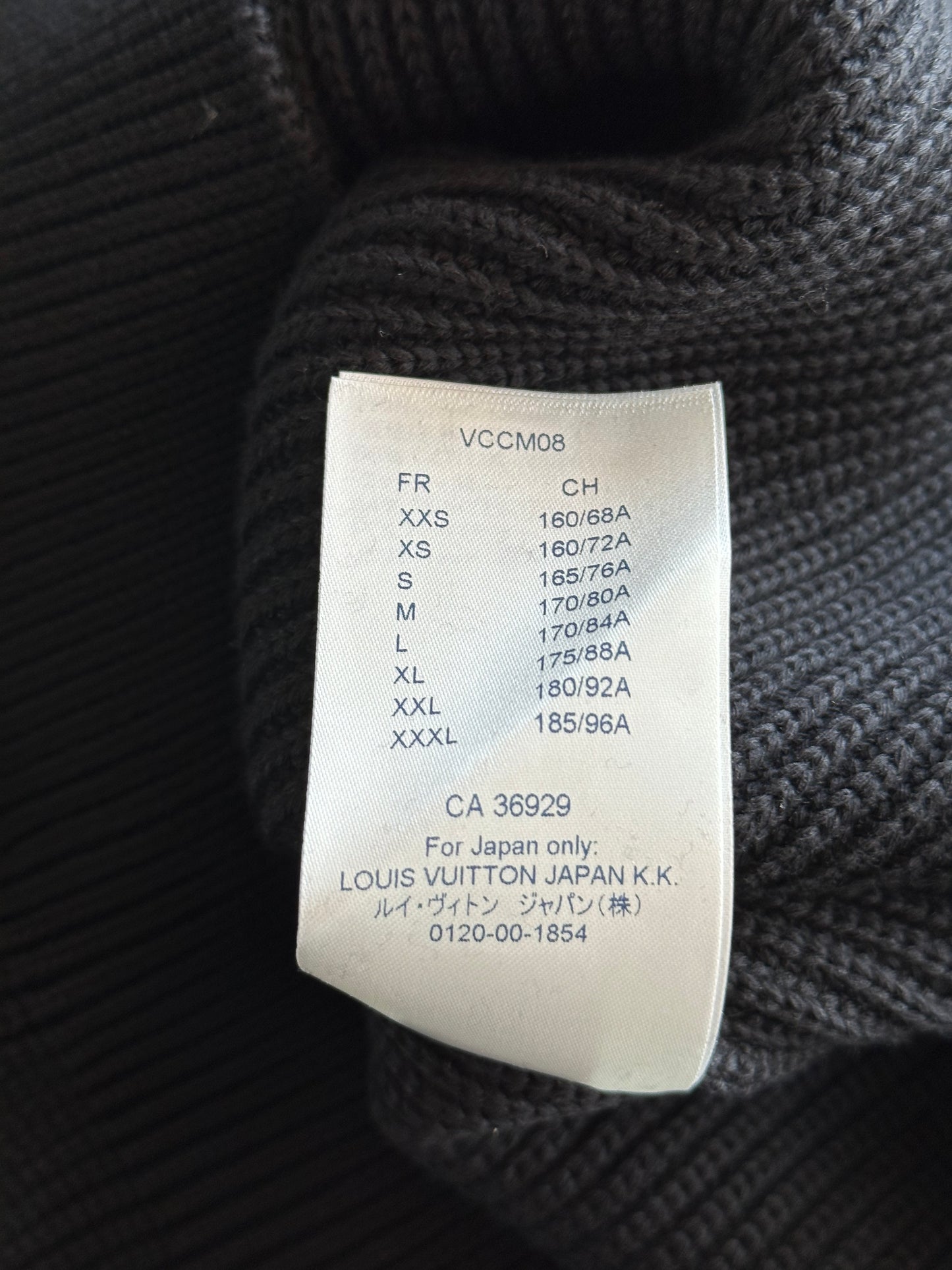 Louis Vuitton Black Rue Du Pont Waffle Knit Sweater