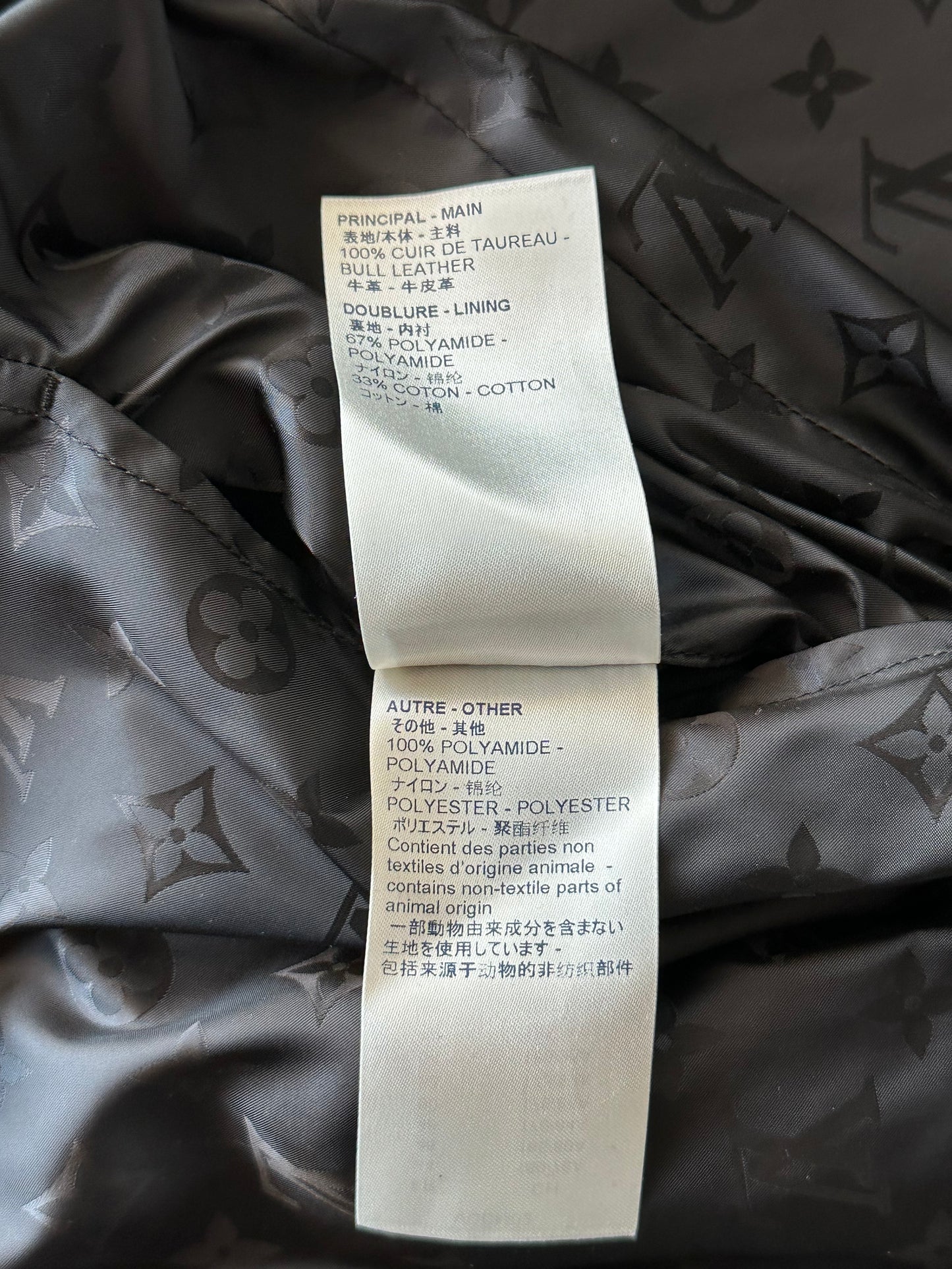 Louis Vuitton Black Monogram Reversible Leather Jacket