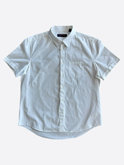 Louis Vuitton Nigo White Embroidered Logo Button Up Shirt