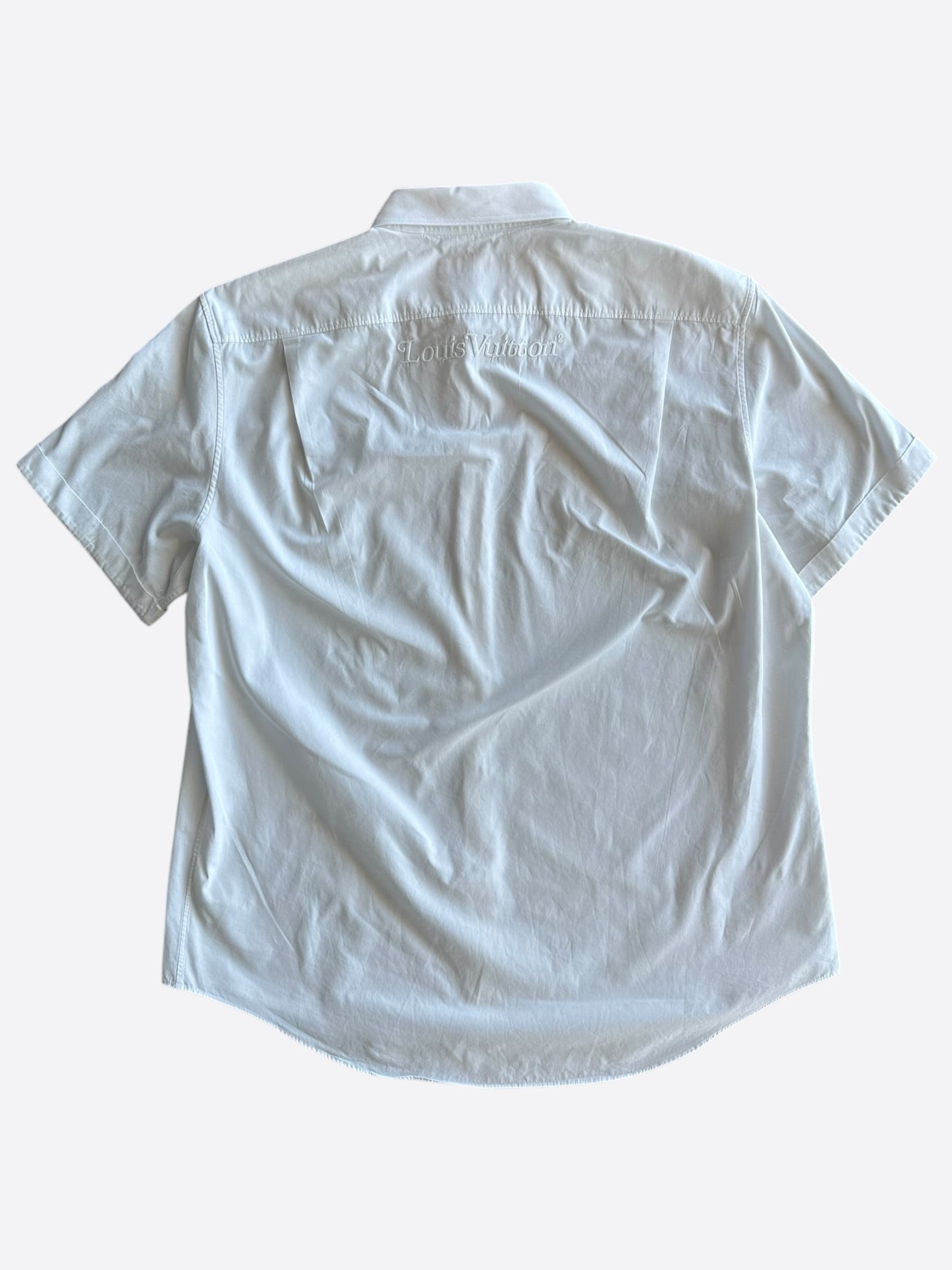 Louis Vuitton Nigo White Embroidered Logo Button Up Shirt