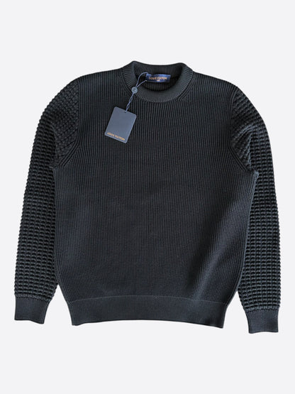 Louis Vuitton Black Rue Du Pont Waffle Knit Sweater