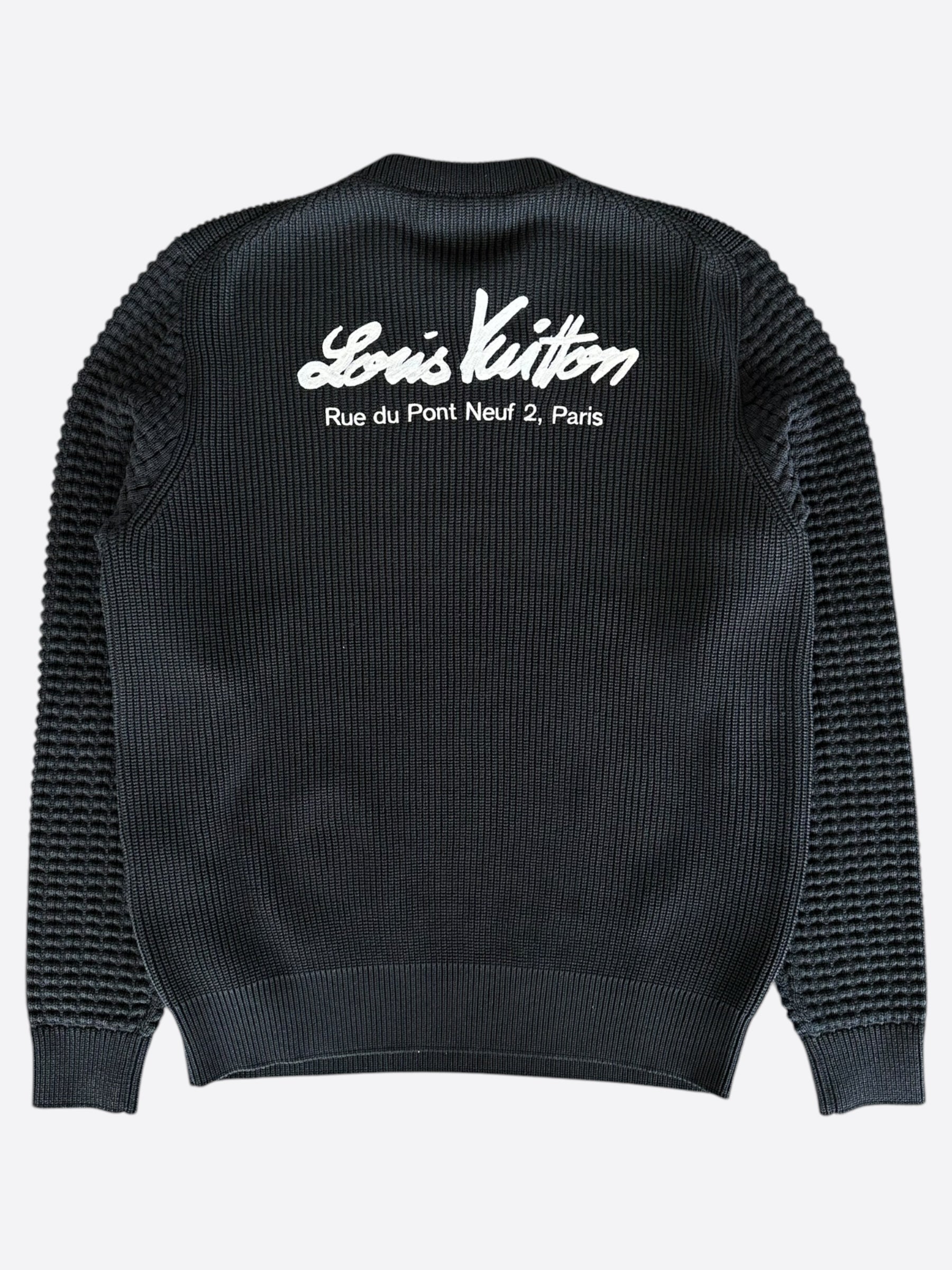 HOT Knit Sweater Louis Vuitton Black Sweatshirt Louis Vuitton