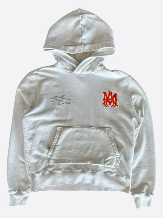 Amiri White & Orange Arts District Logo Hoodie