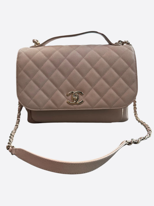 Chanel Beige Caviar Affinity Business Large Flap Bag