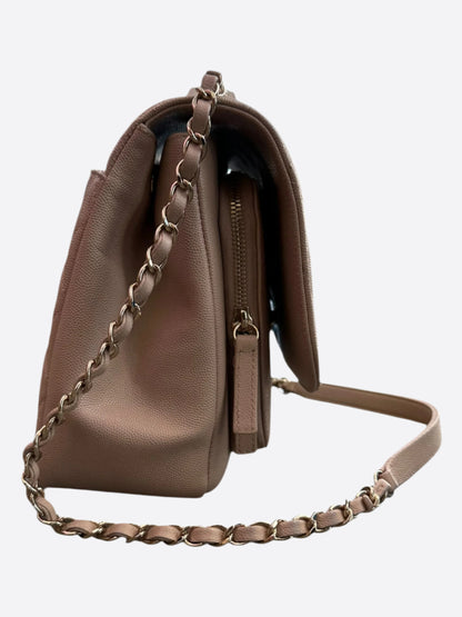 Chanel Beige Caviar Affinity Business Large Flap Bag