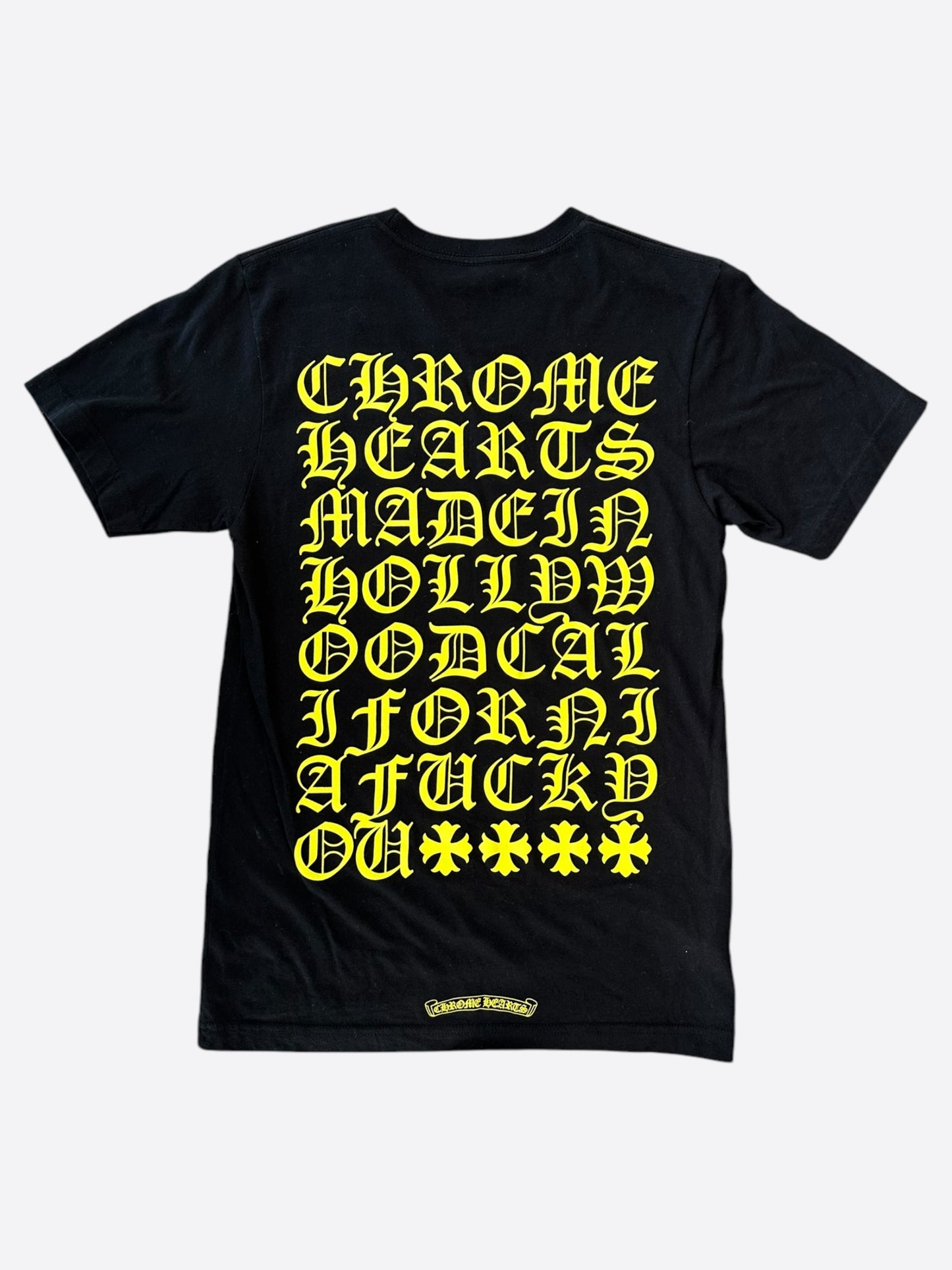 Chrome Hearts Black & Yellow Eyechart T-Shirt