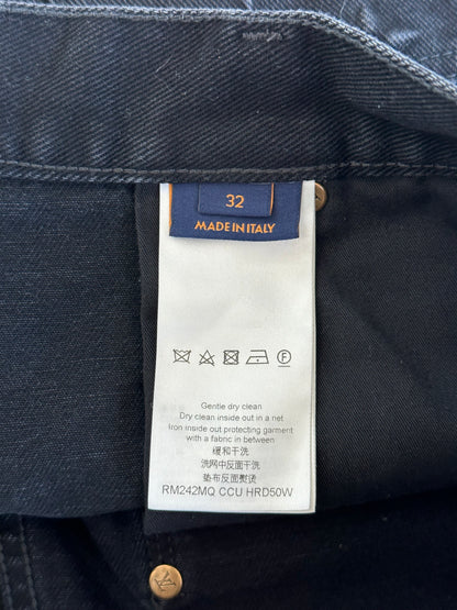 Louis Vuitton Washed Black Monogram Carpenter Shorts