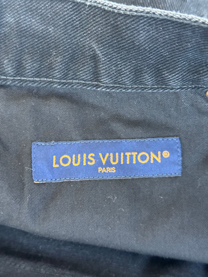 Louis Vuitton Washed Black Monogram Carpenter Shorts