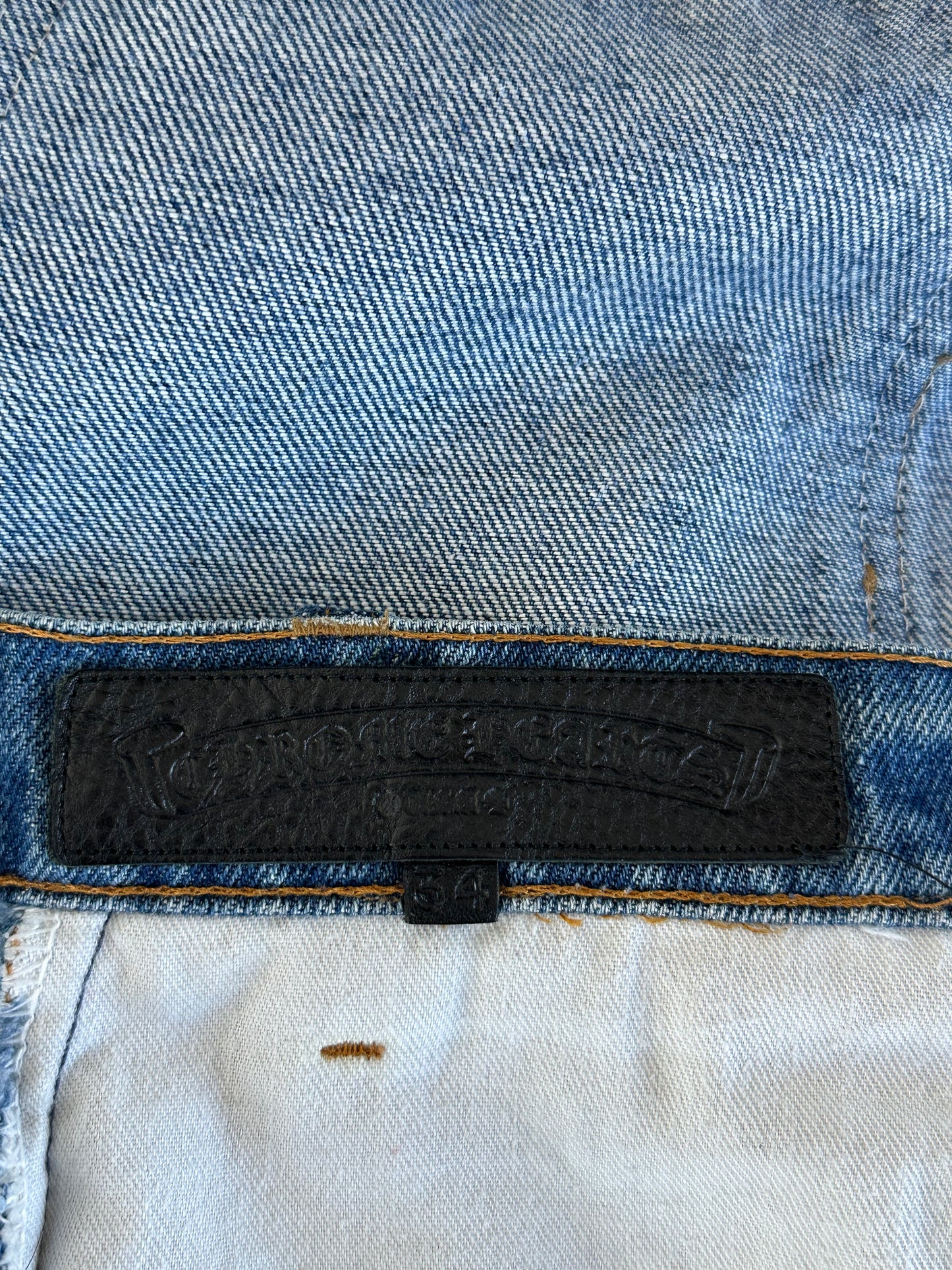 Chrome Hearts Levis Blue & Black Cross Patch Jeans