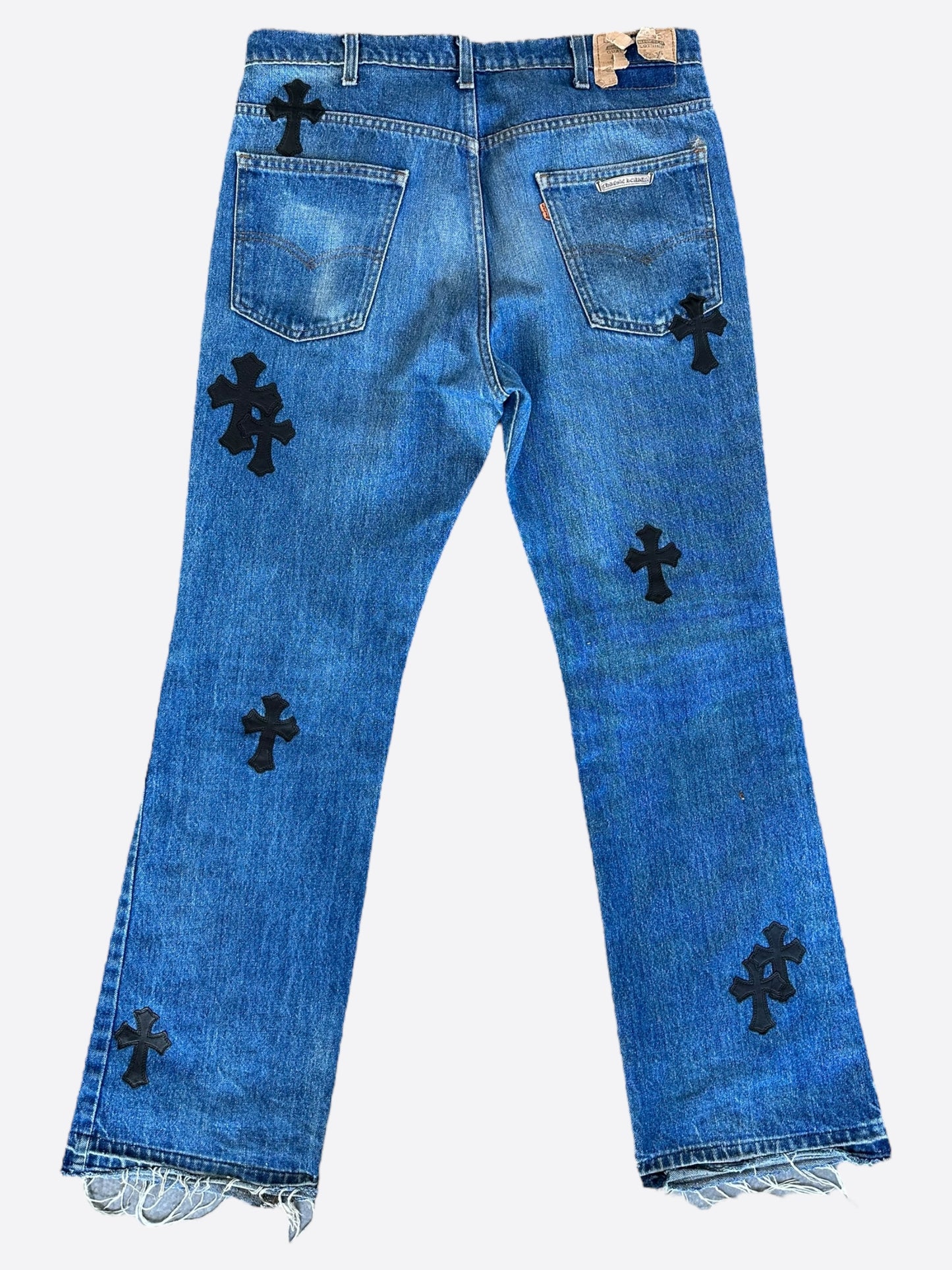 Chrome Hearts Levis Blue & Black Cross Patch Jeans