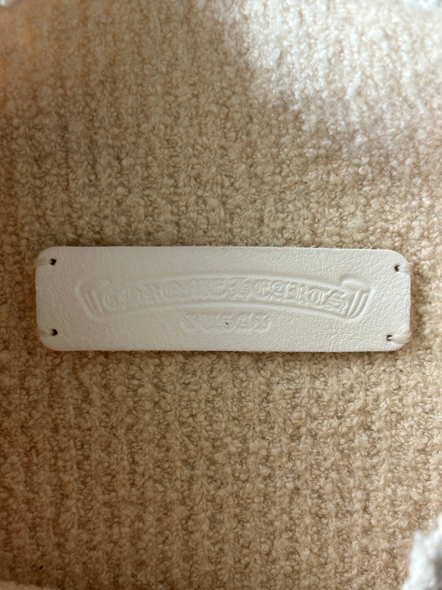 Chrome Hearts Beige & Cheetah Cross Patch Knitted Hoodie