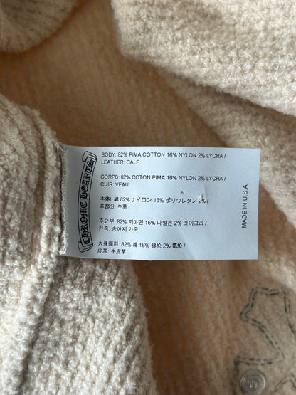 Chrome Hearts Beige & Cheetah Cross Patch Knitted Hoodie