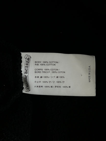 Chrome Hearts Black & White Embroidered Logo Quarter Zip Sweater
