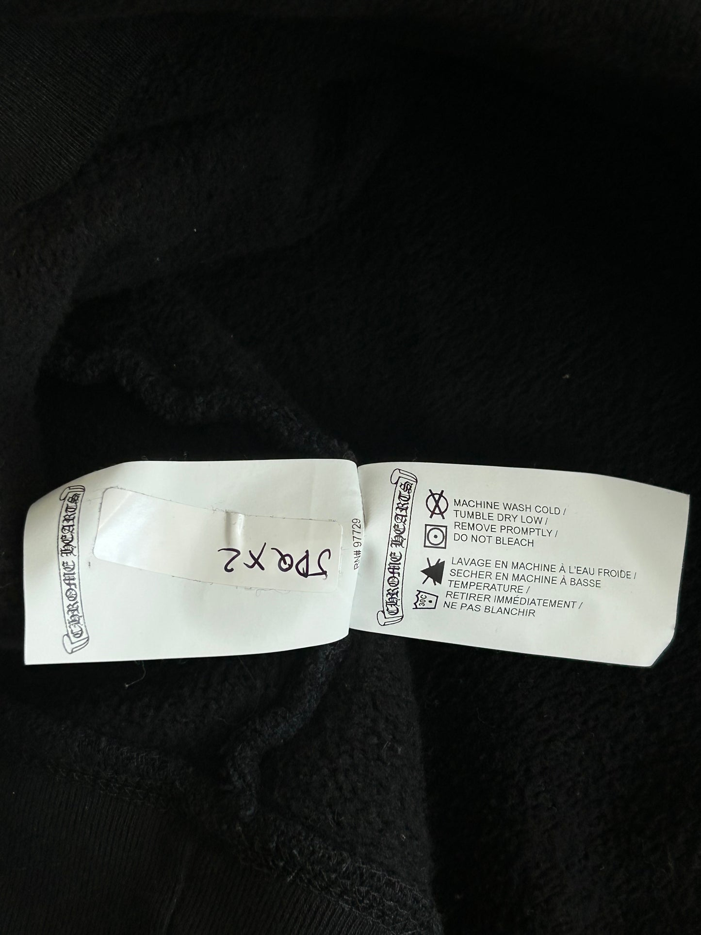 Chrome Hearts Black & White Embroidered Logo Quarter Zip Sweater