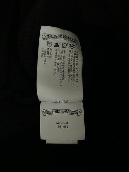 Chrome Hearts Black & White Embroidered Logo Quarter Zip Sweater