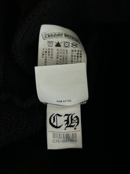 Chrome Hearts Black & White Embroidered Logo Quarter Zip Sweater