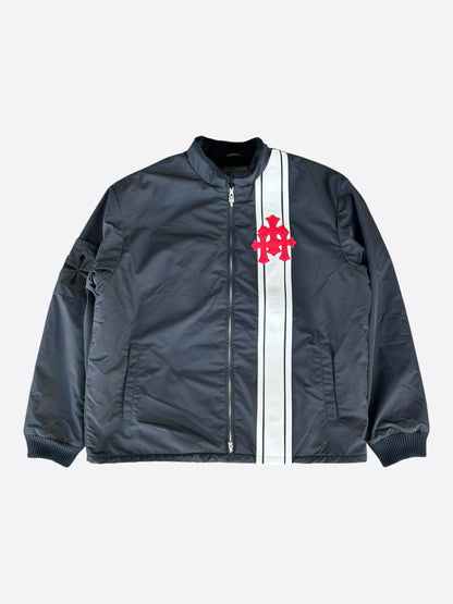 Chrome Hearts Black & White Striped Triple Cross Racing Jacket