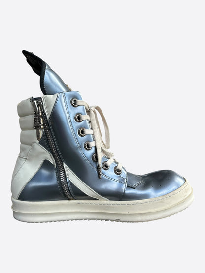 Rick Owens Chrome Hearts Metallic Silver & White Geobaskets