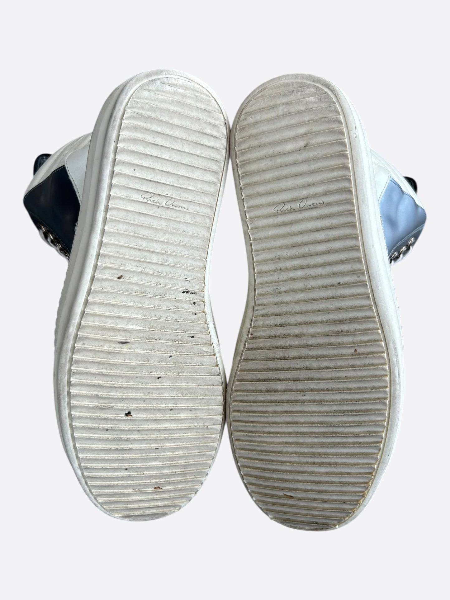 Rick Owens Chrome Hearts Metallic Silver & White Geobaskets