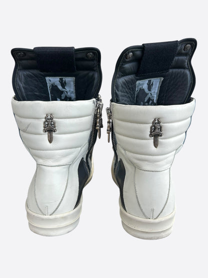 Rick Owens Chrome Hearts Metallic Silver & White Geobaskets